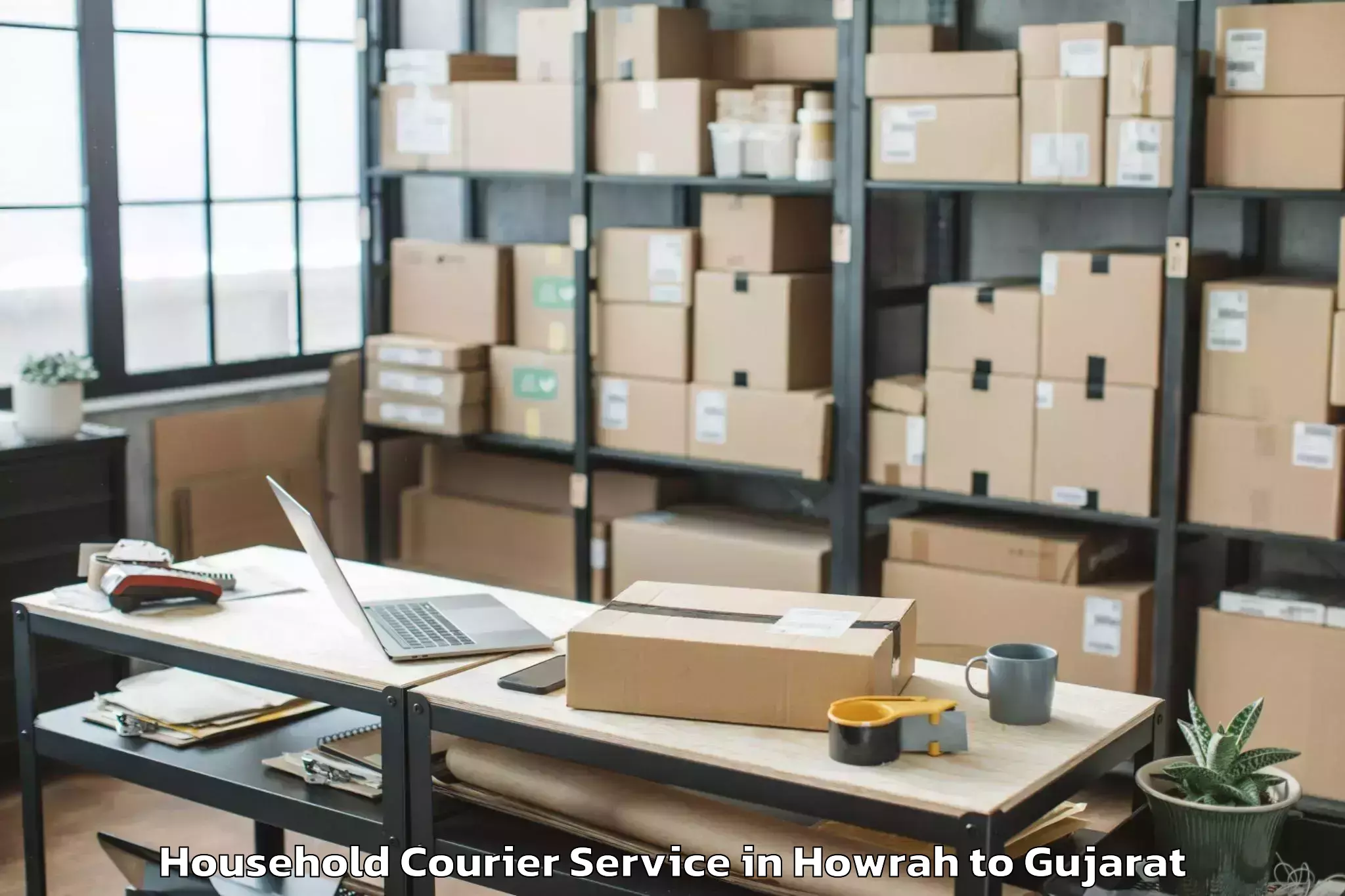 Hassle-Free Howrah to Rudra Mata Airport Bhj Household Courier